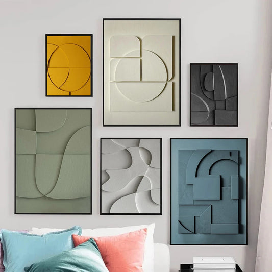 3D Visual Effect Abstract Texture Poster Prints For Living Room Home Decor Modern Minimalism Geometry Canvas Painting Wall Art