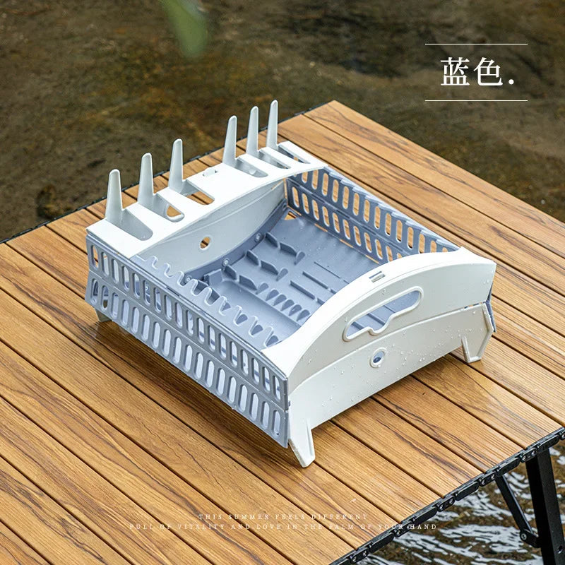 Foldable Dish Rack Collapsible Draining Tray Kitchen Storage Holder Drainer Bowl Tableware Plate Dinnerware Drainer Organizer