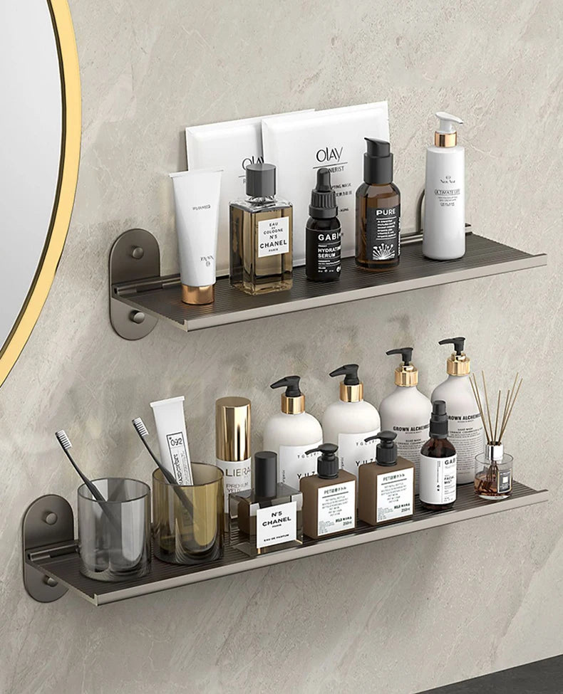 Bathroom Shelf Storage Rack Punch-Free Alumimum Foldable Shelf for Wall Bathroom Wash Basin Cosmetics Storage Organizers Shelves