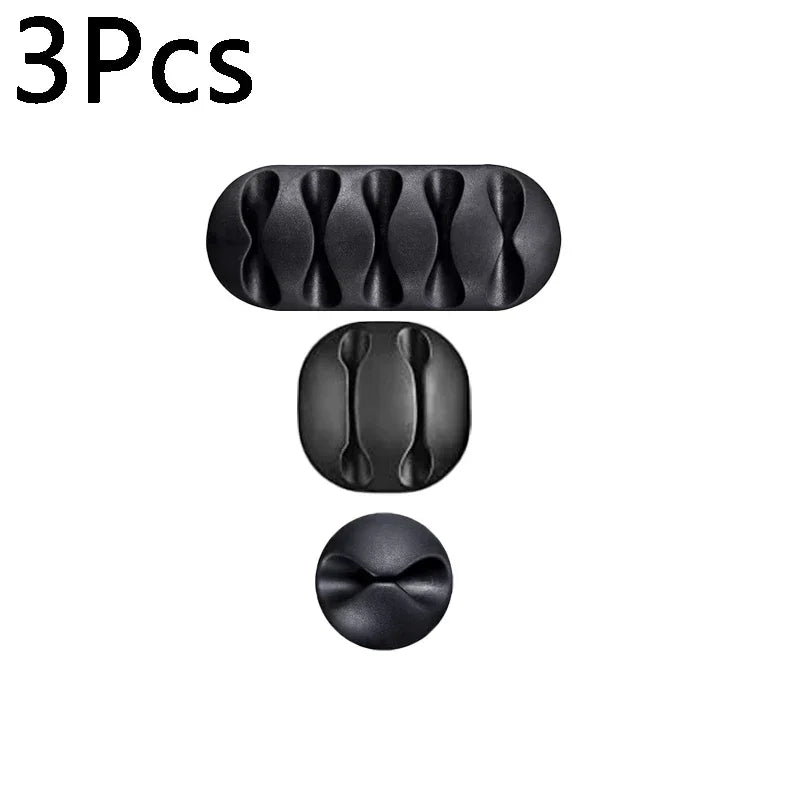 Self Adhesive Cable Clips Silicone USB Cable Organizer USB Charging Cable Winder Office Desktop Management Clips Cables Holder