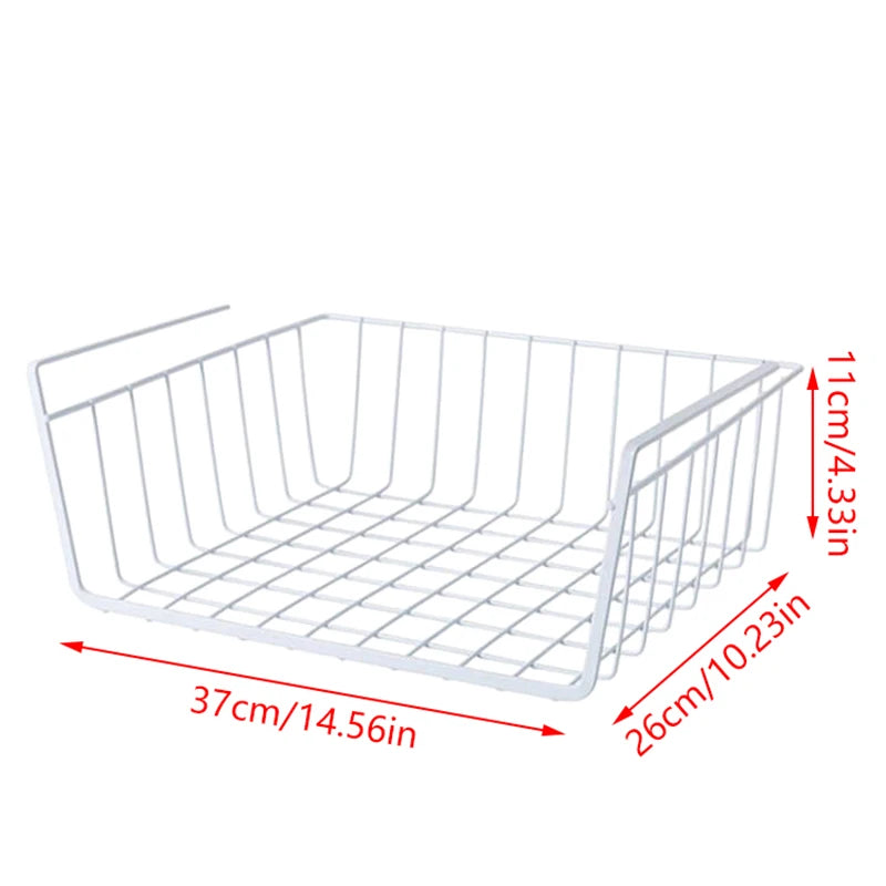 Multi Functional Perforated Kitchen Bathroom Storage Hanging Basket Storage Rack Iron Bottom Hanging Basket Hanging Wire Basket
