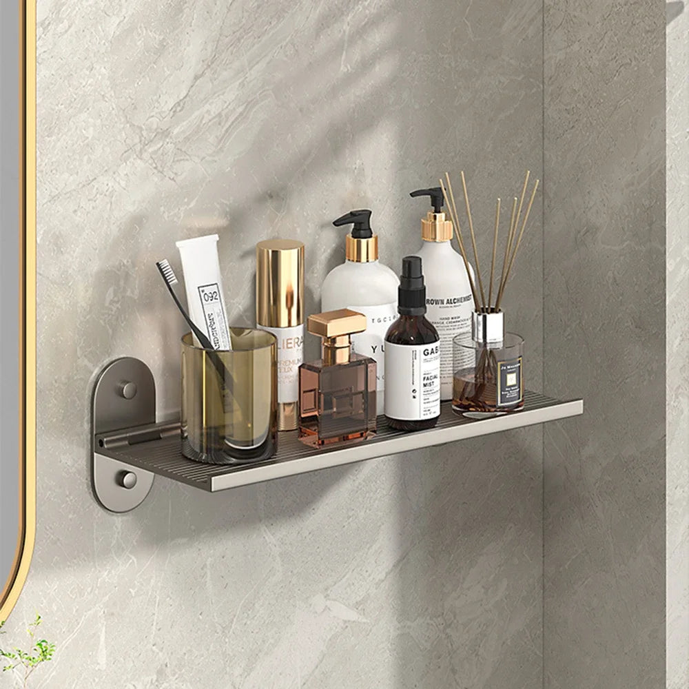 Bathroom Shelf Storage Rack Punch-Free Alumimum Foldable Shelf for Wall Bathroom Wash Basin Cosmetics Storage Organizers Shelves