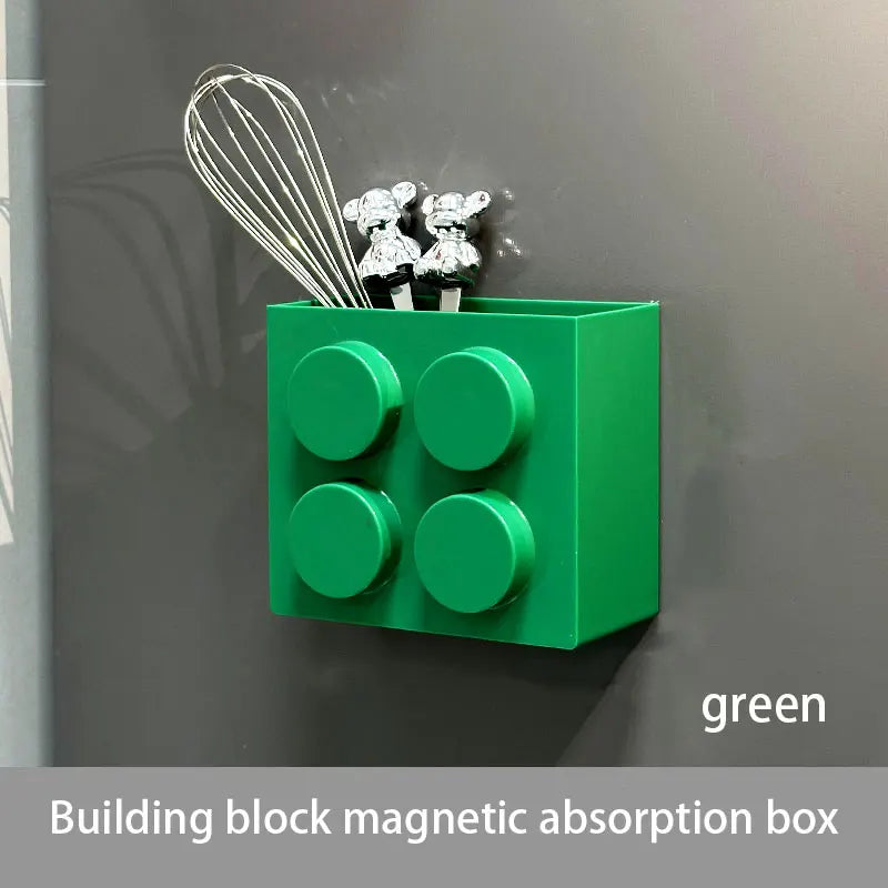 Magnetic wall-mounted narrow-edge kitchen straw, cling film storage box, refrigerator side storage rack