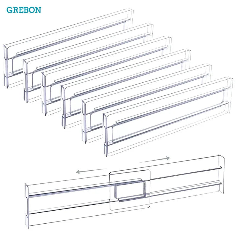 Expandable Drawer Divider Adjustable Plastic Storage Grid Organizer Underwear Socks Jewelry Tray Stationery DIY Modular Divider