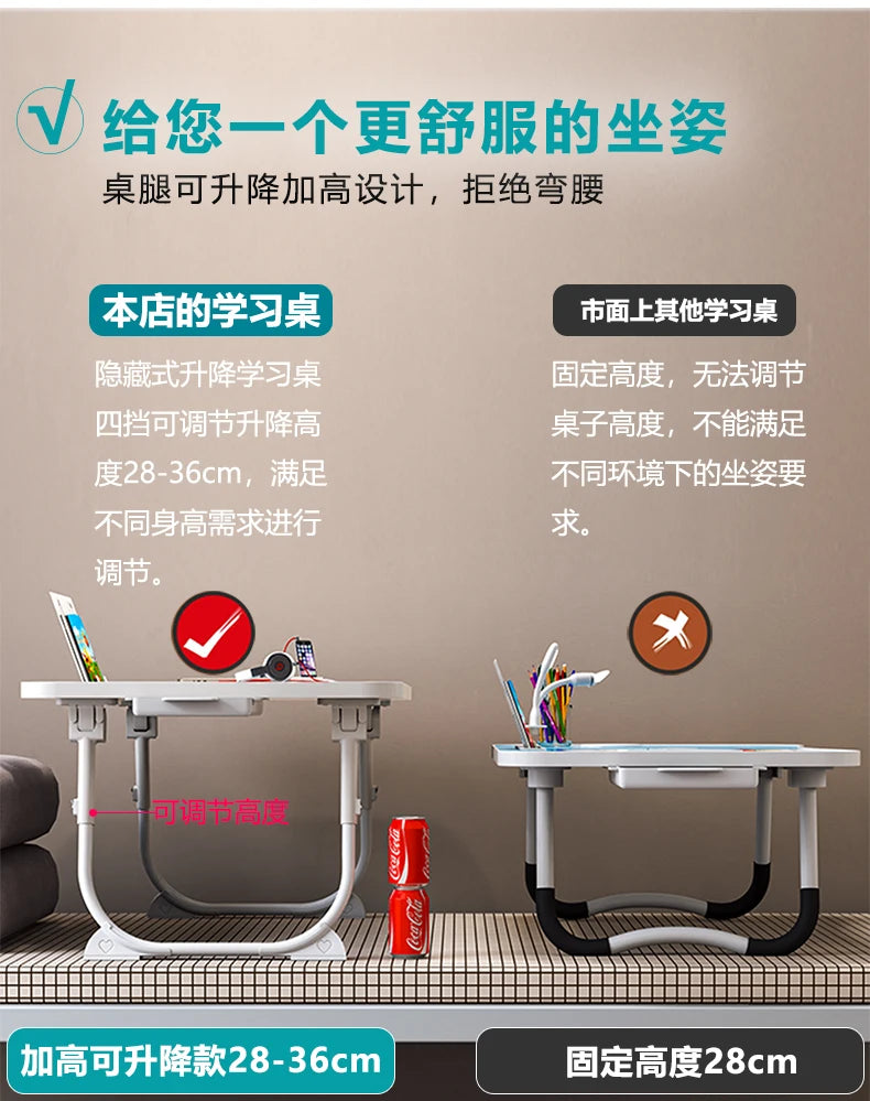 Folding Minimalist Corner Adjustable Portable Office Laptop Standing Desk Modern Ergonomic Lap L-Shaped Gaming Computer Bed