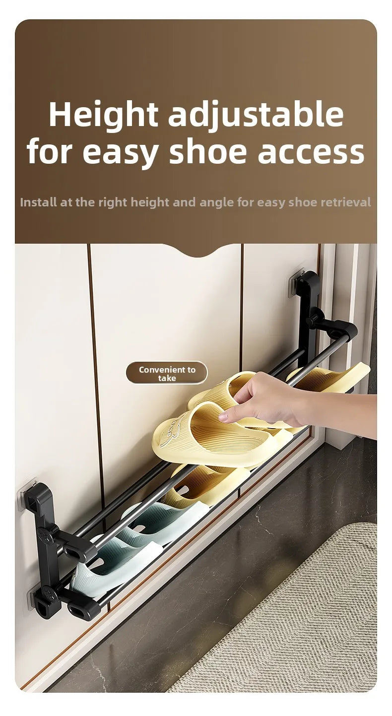 Multi-Functional Wall-Mounted Batoom oe Ra Foldable Metal Storage Organizer for Toiletries And Footwear behind Door