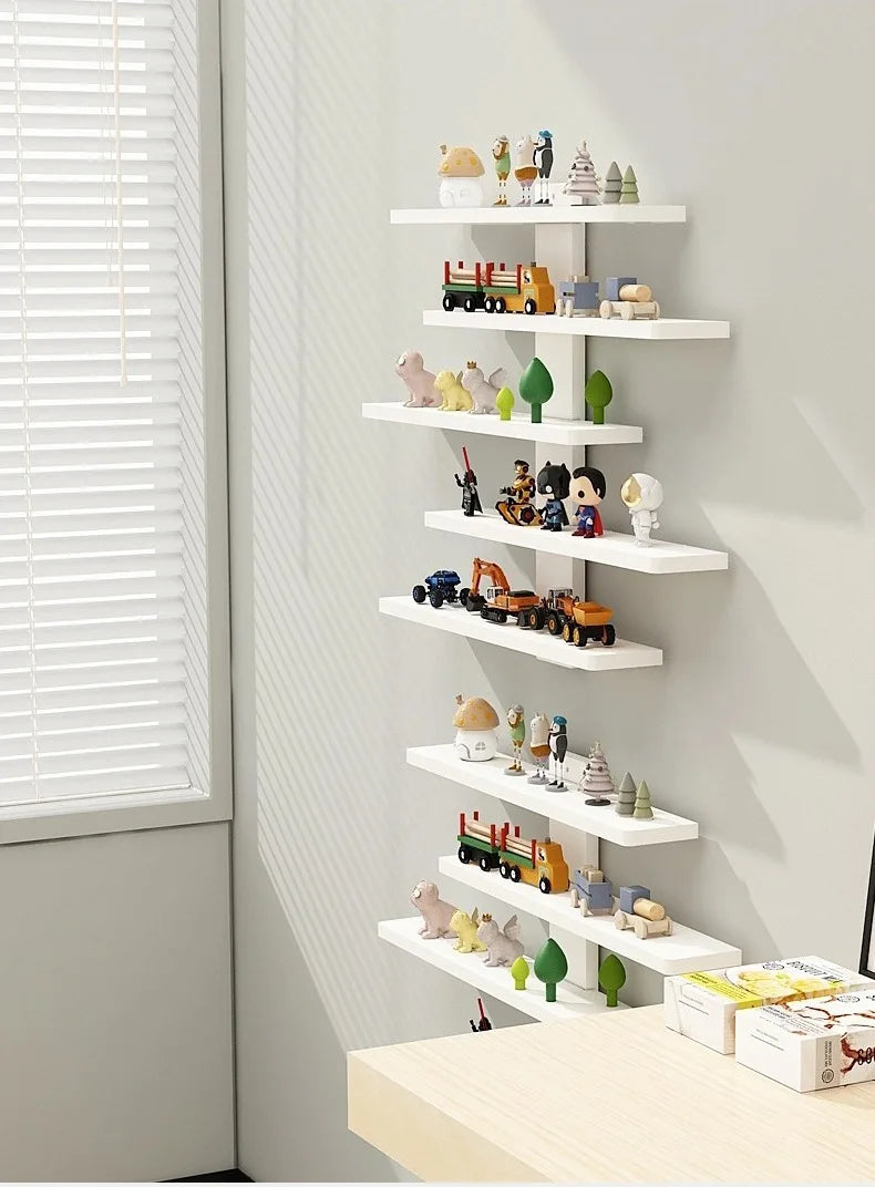 Wall-Mounted Display Shelf Organizer for Action Figures Small Building Blocks & Collectibles - Modern Home Decor Storage