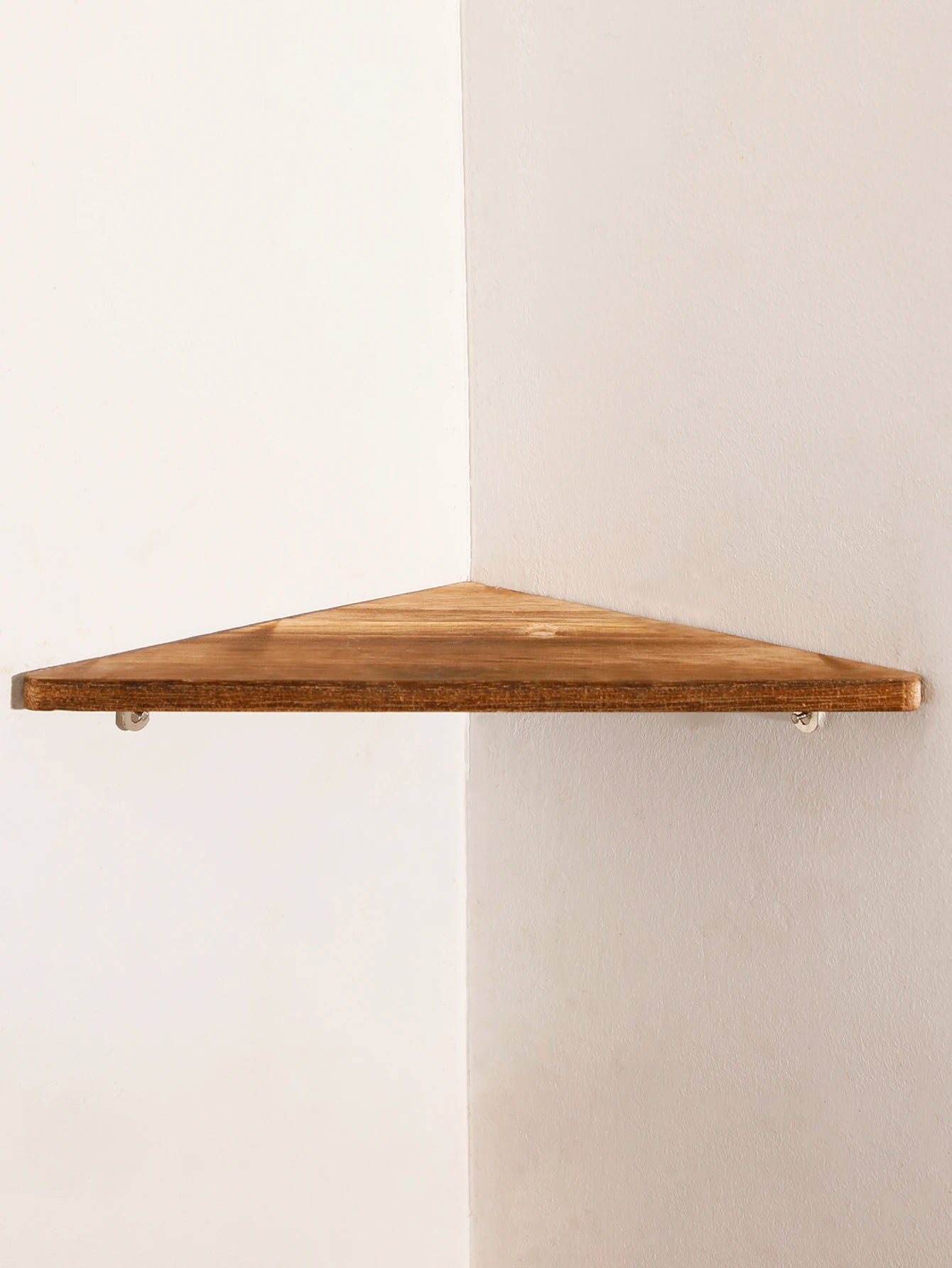 Charcoal Burnt Wooden Corner Shelf Wood Floating Shelf Dsiplay Stand Home Appliance Book Flower Pot Holder Living Room Art Gift