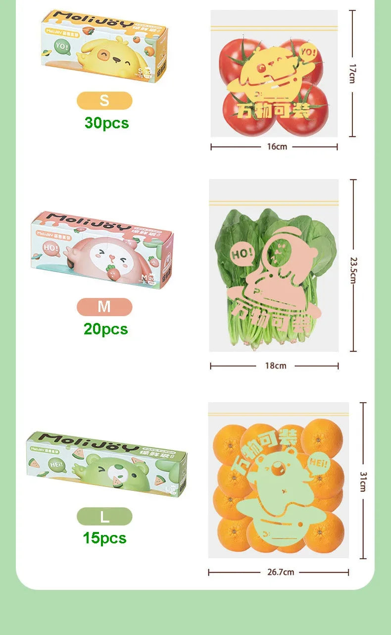 Reusable Zip Lock Bag Food Grade Transparent Storage Bag Refrigerator Fresh-keeping Bag Food Sealed Fruit Food Freezing Special
