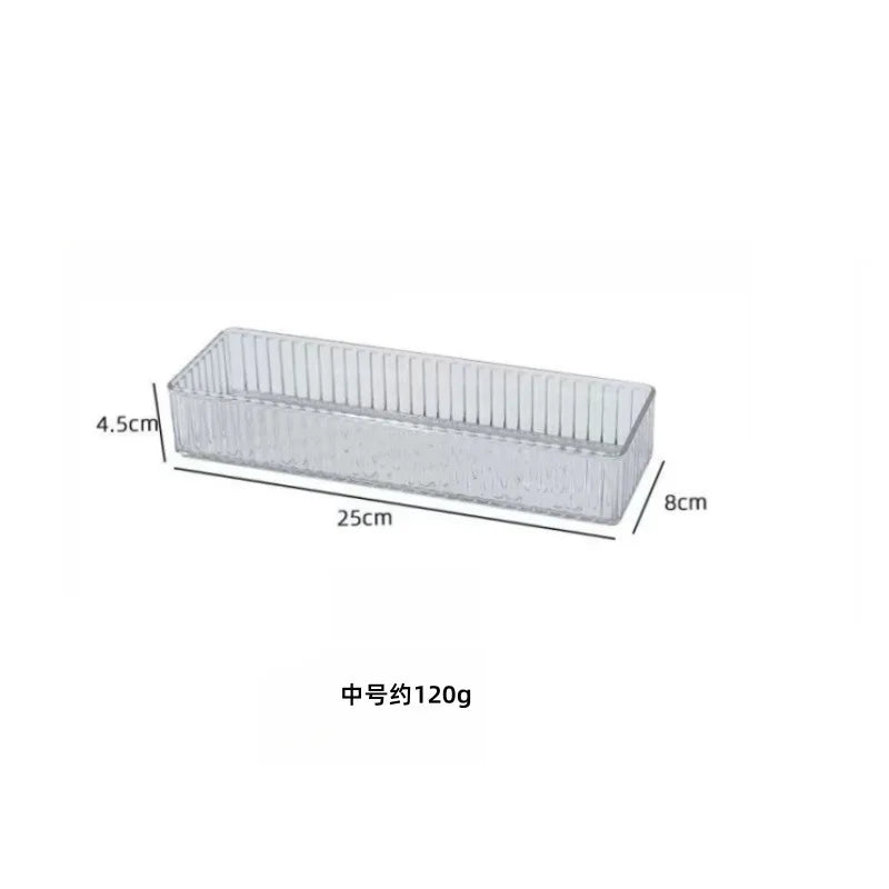 Stackable Acrylic Drawer Organizer - Adjustable Divider Trays for Cosmetics, Modular Makeup Storage Box