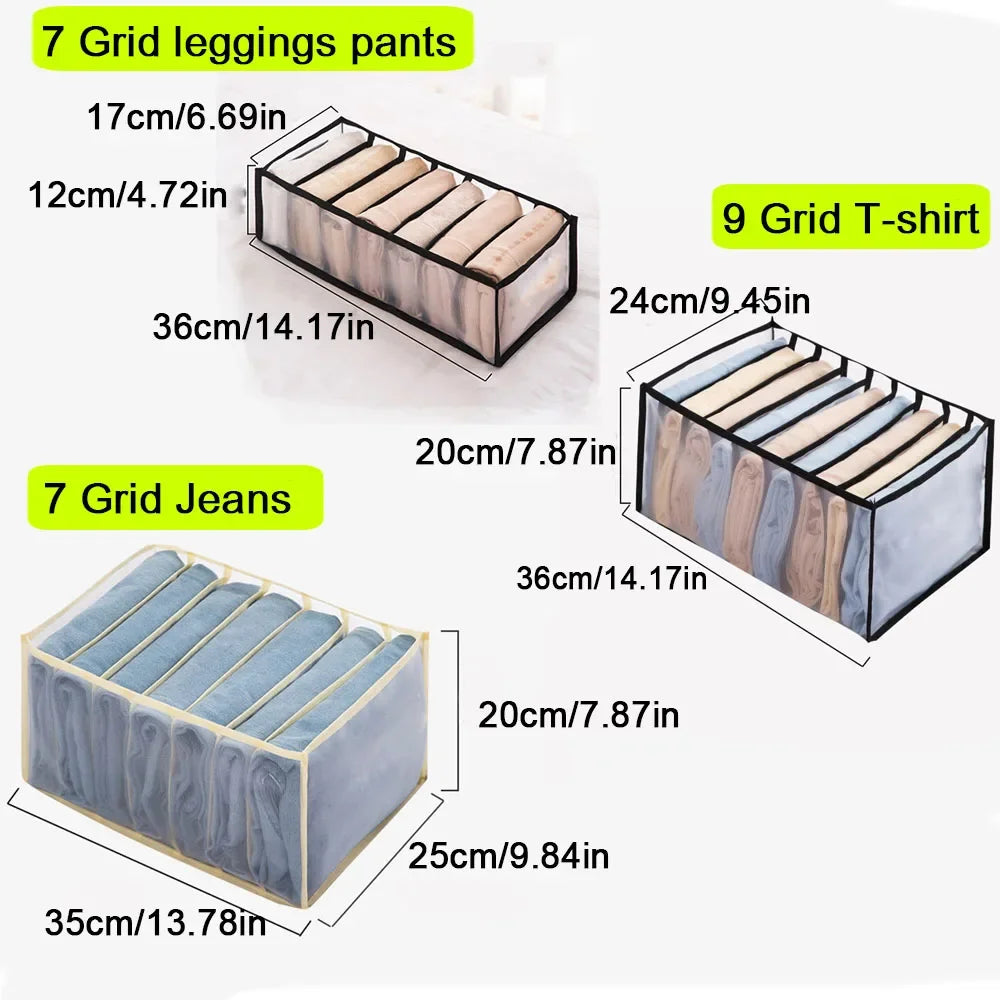 NeatNest™ Foldable Clothes Organizer – 6/7/9/11 Grid Wardrobe Divider