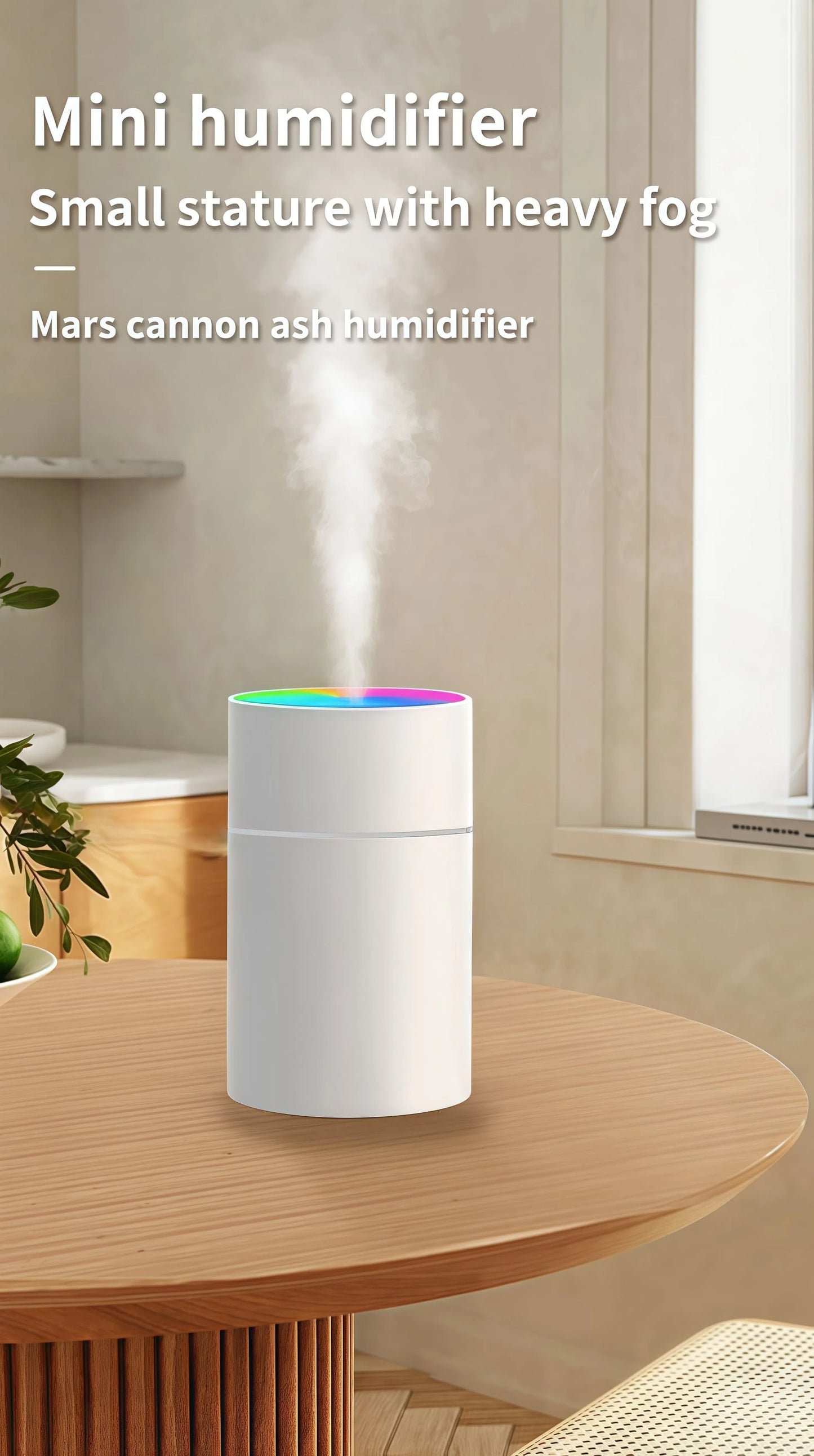 200ML Car Air Humidifier Portable Mini Spray Mist Humidifier with LED Light USB Powered Essential Oil Diffuser For Bedroom Home