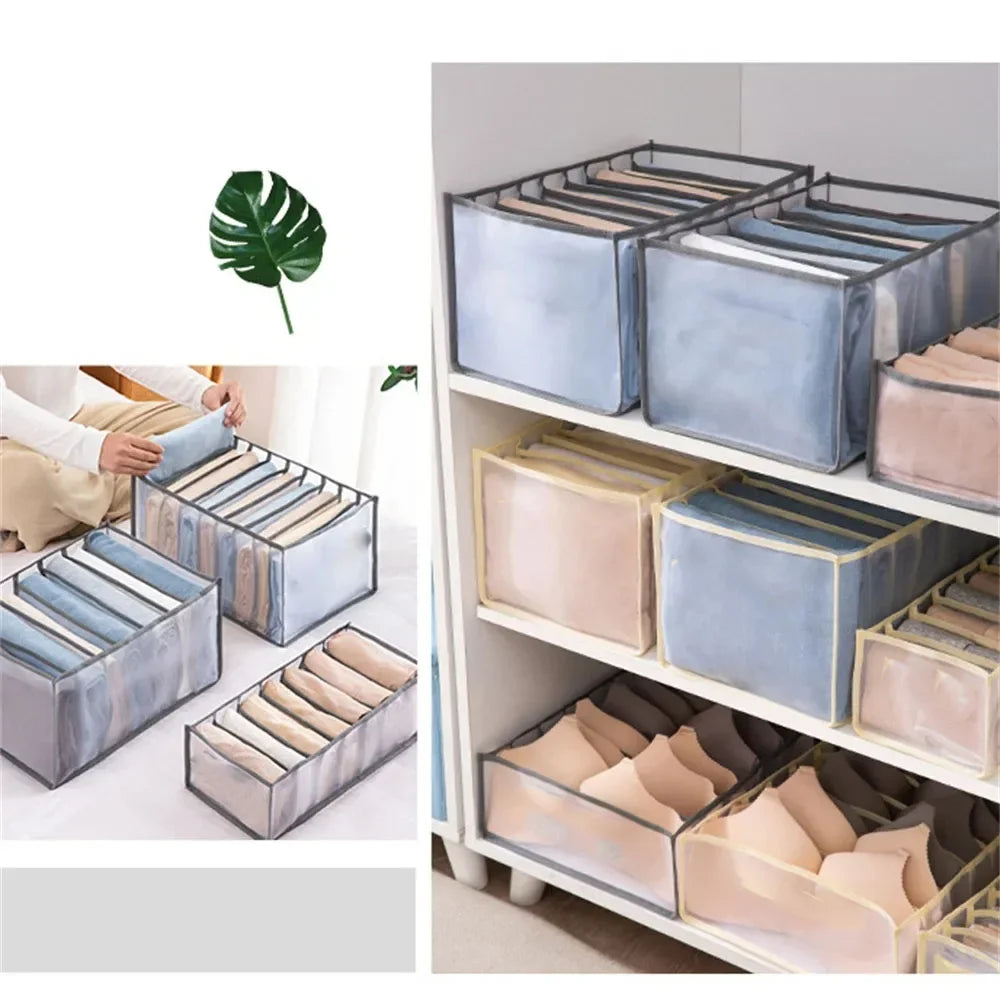 NeatNest™ Foldable Clothes Organizer – 6/7/9/11 Grid Wardrobe Divider