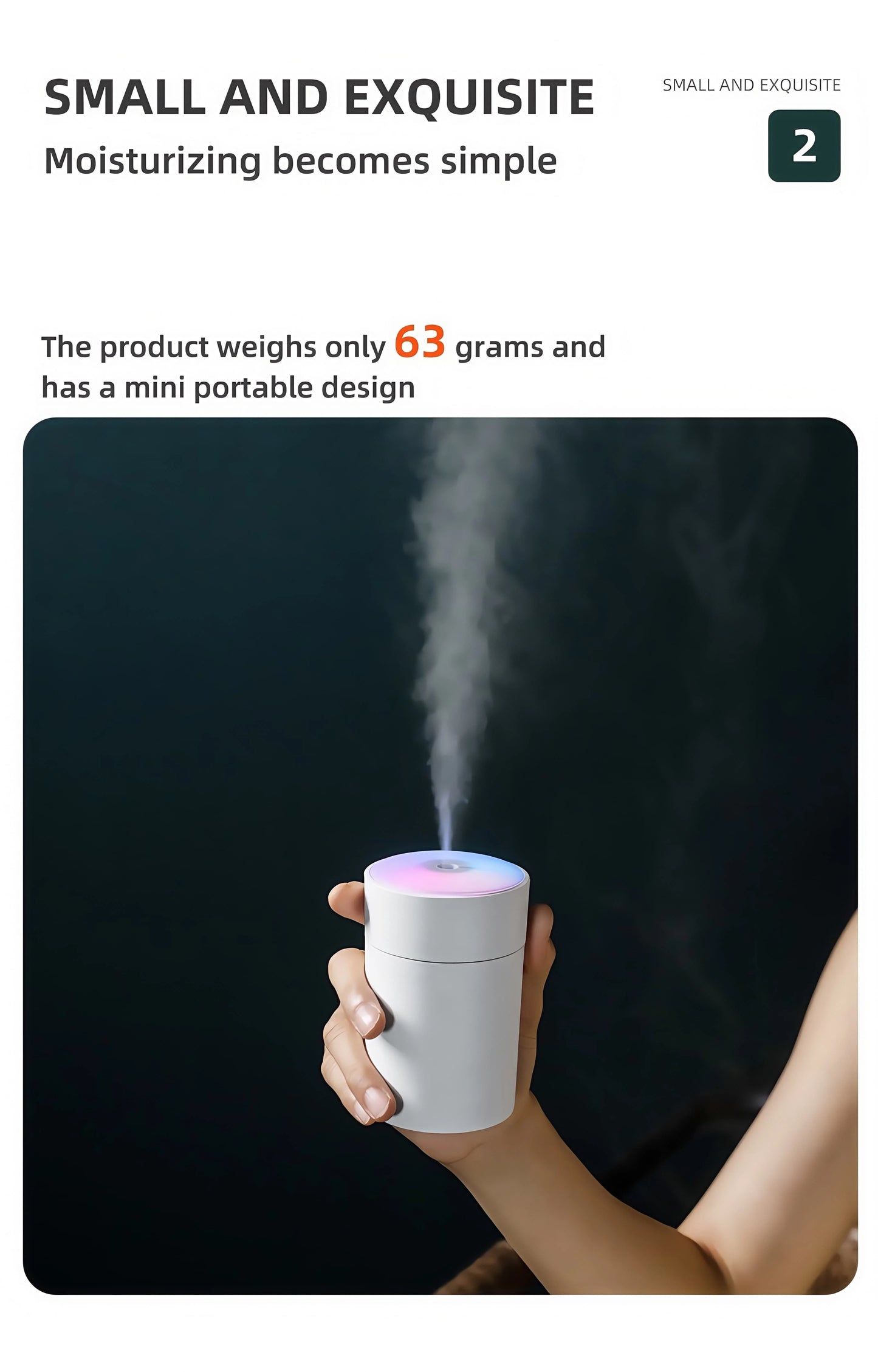 200ML Car Air Humidifier Portable Mini Spray Mist Humidifier with LED Light USB Powered Essential Oil Diffuser For Bedroom Home