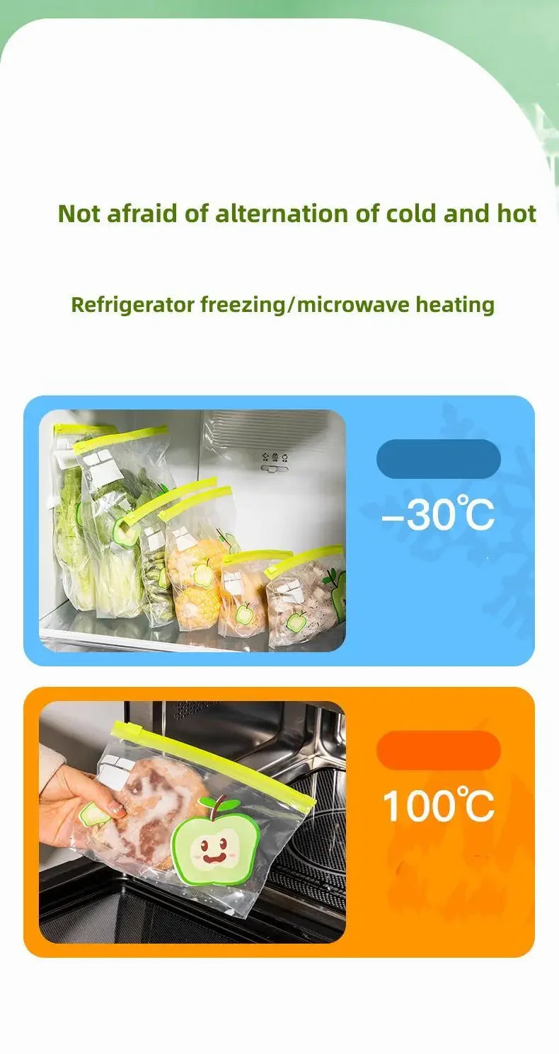 Reusable Zip Lock Bag Food Grade Transparent Storage Bag Refrigerator Fresh-keeping Bag Food Sealed Fruit Food Freezing Special